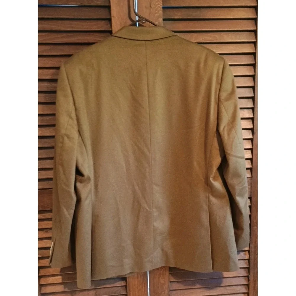 Saks Fifth Avenue Blazer Men's 44R Brown 100% Cashmere Single Breasted‎